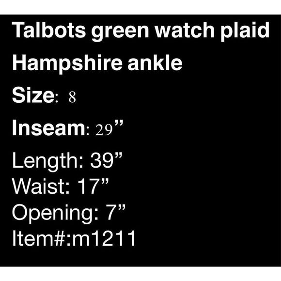 Talbots watch plaid Hampshire ankle dress pants - size 8 - Picture 6 of 6